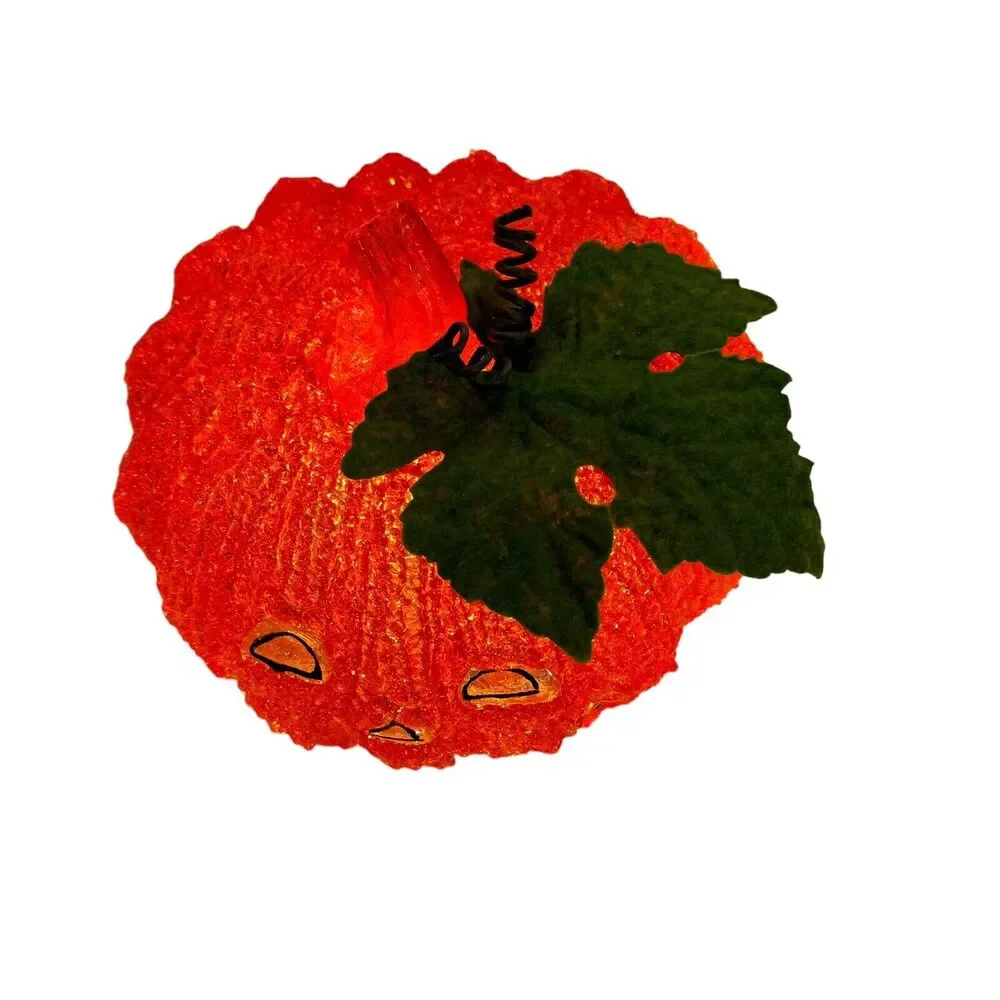 Melted Plastic Popcorn Pumpkin Halloween Electric Light Up Jack O Lantern Lamp